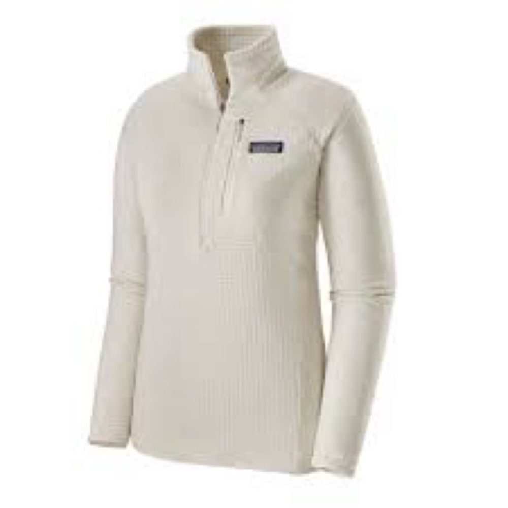 Patagonia White R1 Quarter-Zip Performance Pullover